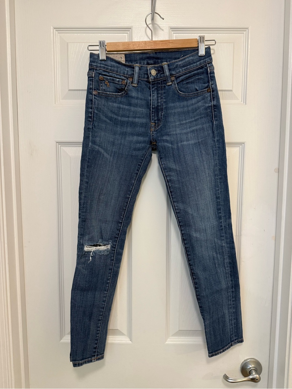 Like New Polo Ralph Lauren Distressed Tompkins Skinny Crop Jeans